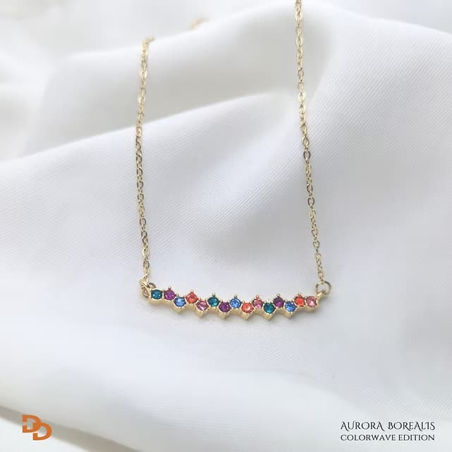 CZ chain charm necklace