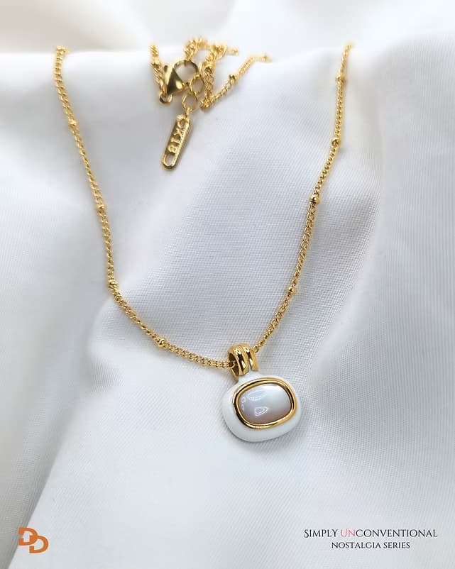 White Opal Pendant Necklace