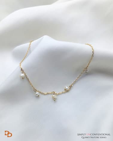 Pearl charm anklet