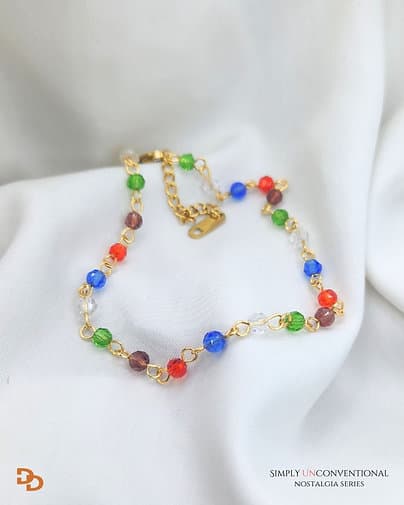 Colorful beaded anklet