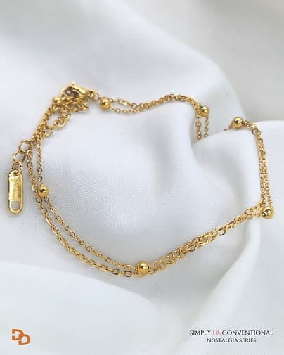 Dual layer beaded anklet